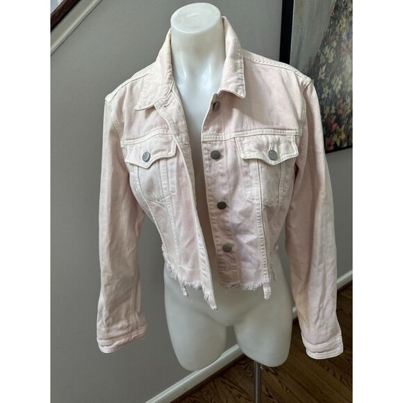 J Brand Denim Jacket Cropped Light Pink Size Small - Picture 1 of 3